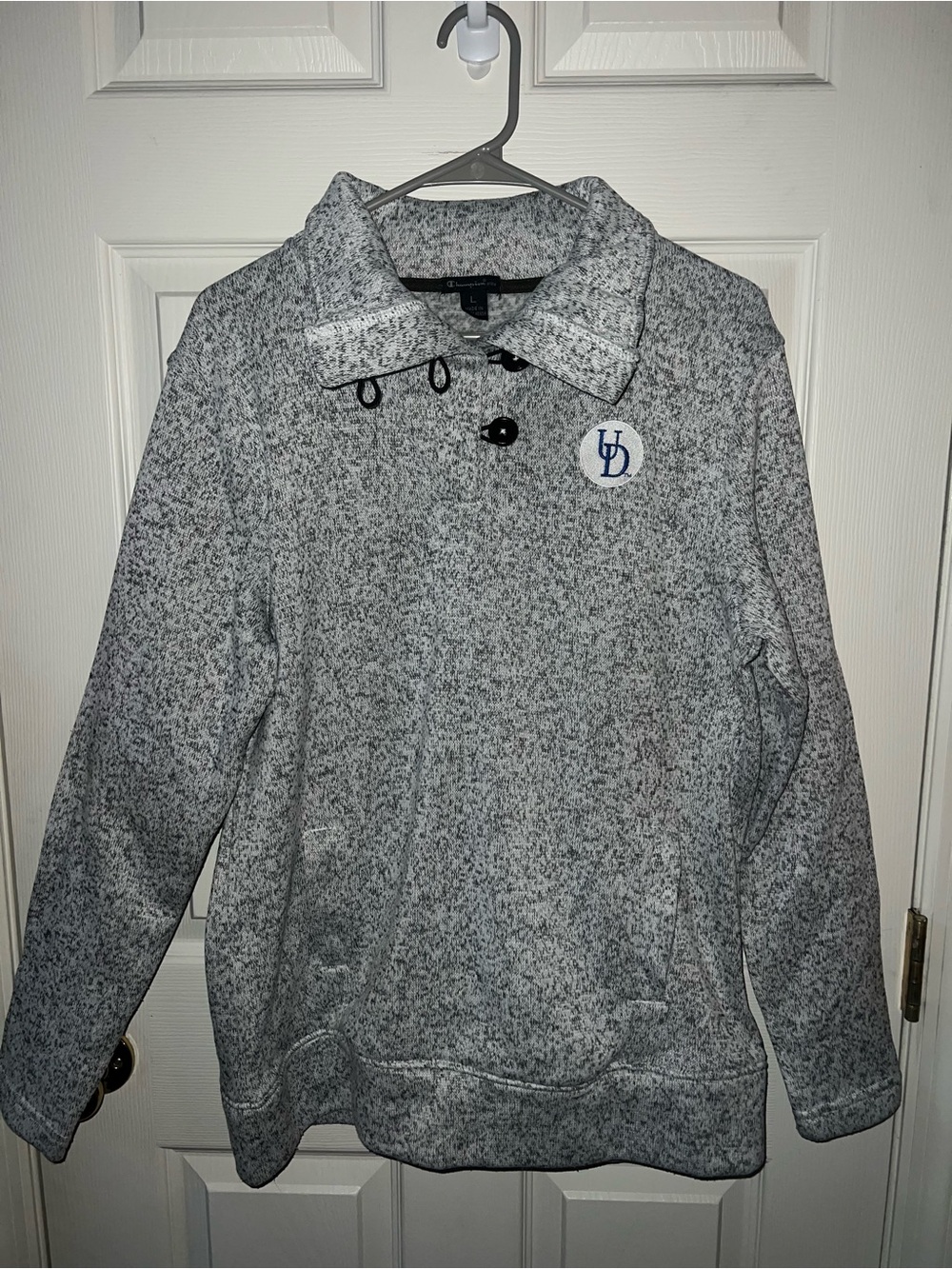 Champion Gray Marled Pullover Sweater with UD Logo